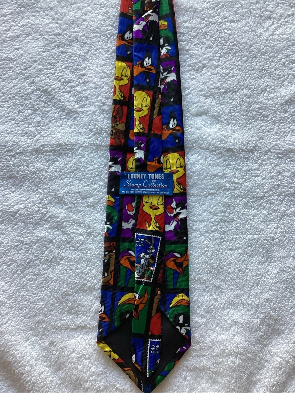 Warner Bros. Looney Tunes Character Panel Tie in Black Multi-Color